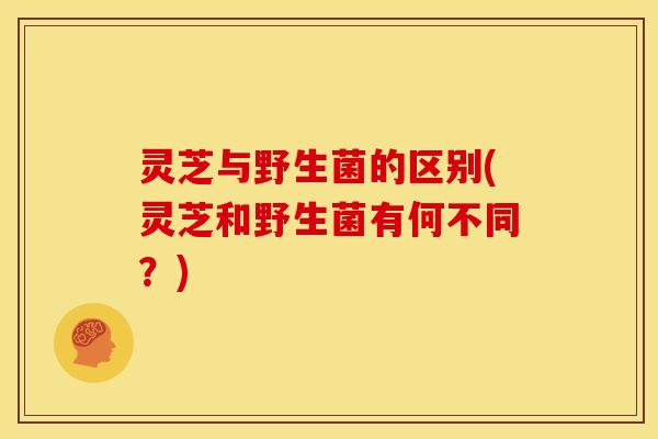 灵芝与野生菌的区别(灵芝和野生菌有何不同？)