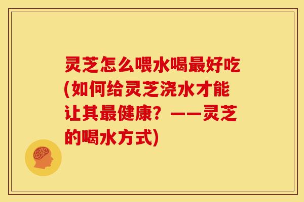 灵芝怎么喂水喝好吃(如何给灵芝浇水才能让其健康？——灵芝的喝水方式)