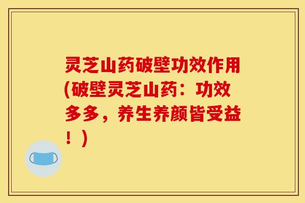 灵芝山药破壁功效作用(破壁灵芝山药:功效多多,养生养颜皆受益!) 灵芝山药破壁功效作用(破壁灵芝山药:功效多多,养生养颜皆受益!)