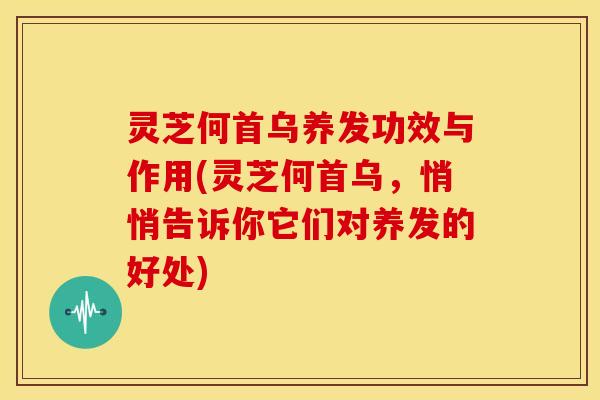 灵芝何首乌养发功效与作用(灵芝何首乌,悄悄告诉你它们对养发的好处) 灵芝何首乌养发功效与作用(灵芝何首乌,悄悄告诉你它们对养发的好处)