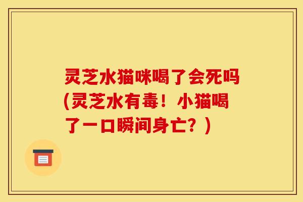 灵芝水猫咪喝了会死吗(灵芝水有毒!小猫喝了一口瞬间身亡?) 灵芝水猫咪喝了会死吗(灵芝水有毒!小猫喝了一口瞬间身亡?)
