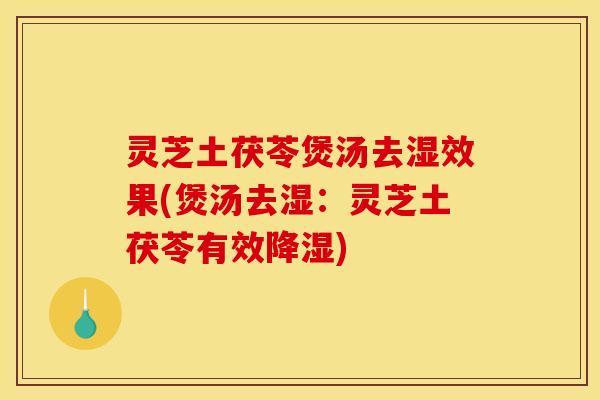 灵芝土茯苓煲汤去湿效果(煲汤去湿:灵芝土茯苓有效降湿) 灵芝土茯苓煲汤去湿效果(煲汤去湿:灵芝土茯苓有效降湿)