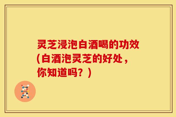 灵芝浸泡白酒喝的功效(白酒泡灵芝的好处，你知道吗？)