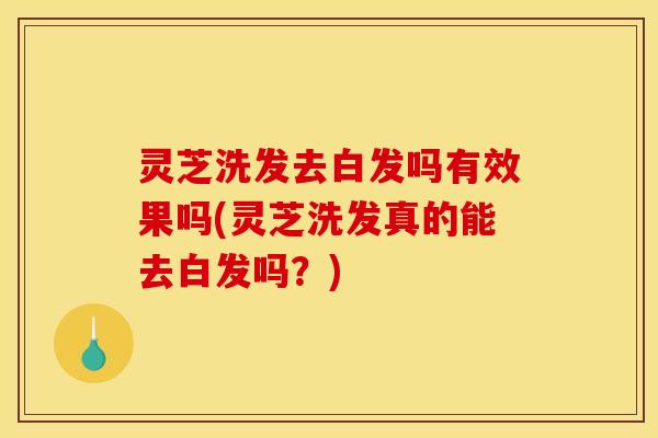 灵芝洗发去白发吗有效果吗(灵芝洗发真的能去白发吗?) 灵芝洗发去白发吗有效果吗(灵芝洗发真的能去白发吗?)