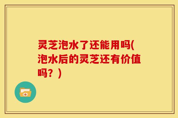 灵芝泡水了还能用吗(泡水后的灵芝还有价值吗？)