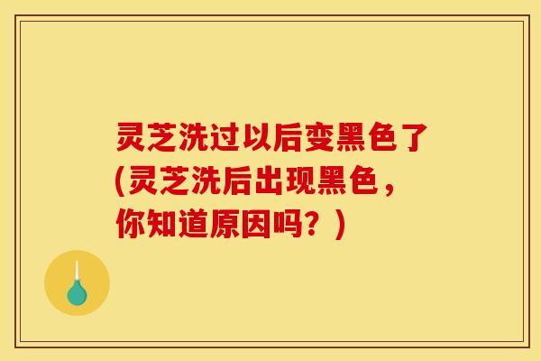 灵芝洗过以后变黑色了(灵芝洗后出现黑色,你知道原因吗?) 灵芝洗过以后变黑色了(灵芝洗后出现黑色,你知道原因吗?)