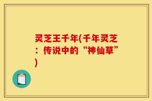 灵芝王千年(千年灵芝:传说中的“神仙草”) 灵芝王千年(千年灵芝:传说中的“神仙草”)
