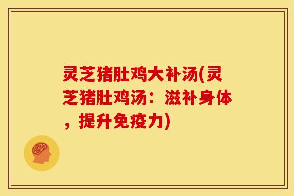 灵芝猪肚鸡大补汤(灵芝猪肚鸡汤：滋补身体，提升免疫力)