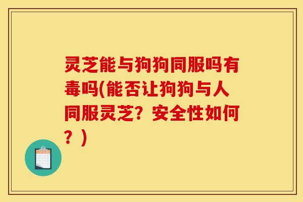 灵芝能与狗狗同服吗有毒吗(能否让狗狗与人同服灵芝？安全性如何？)