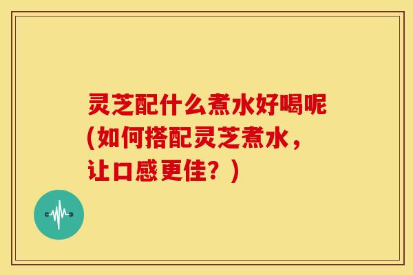 灵芝配什么煮水好喝呢(如何搭配灵芝煮水，让口感更佳？)