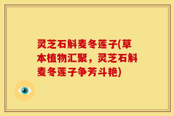 灵芝石斛麦冬莲子(草本植物汇聚，灵芝石斛麦冬莲子争芳斗艳)