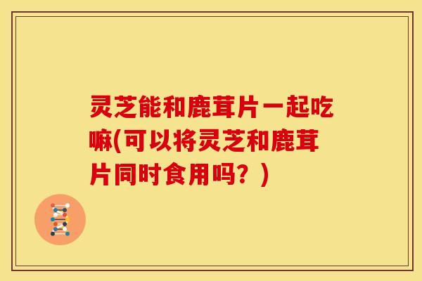灵芝能和鹿茸片一起吃嘛(可以将灵芝和鹿茸片同时食用吗？)