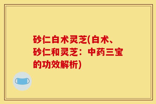 砂仁白术灵芝(白术、砂仁和灵芝:三宝的功效解析) 砂仁白术灵芝(白术、砂仁和灵芝:三宝的功效解析)