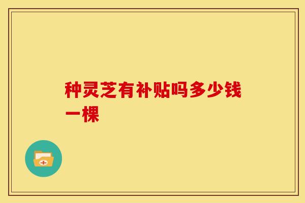 种灵芝有补贴吗多少钱一棵 种灵芝有补贴吗多少钱一棵