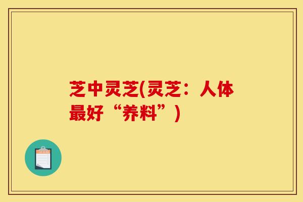 芝中灵芝(灵芝:人体好“养料”) 芝中灵芝(灵芝:人体好“养料”)