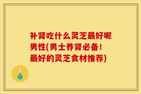 补吃什么灵芝好呢男性(男士养必备！好的灵芝食材推荐)