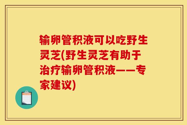 输卵管积液可以吃野生灵芝(野生灵芝有助于输卵管积液——专家建议)