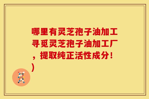 哪里有灵芝孢子油加工寻觅灵芝孢子油加工厂,提取纯正活性成分!) 哪里有灵芝孢子油加工寻觅灵芝孢子油加工厂,提取纯正活性成分!)