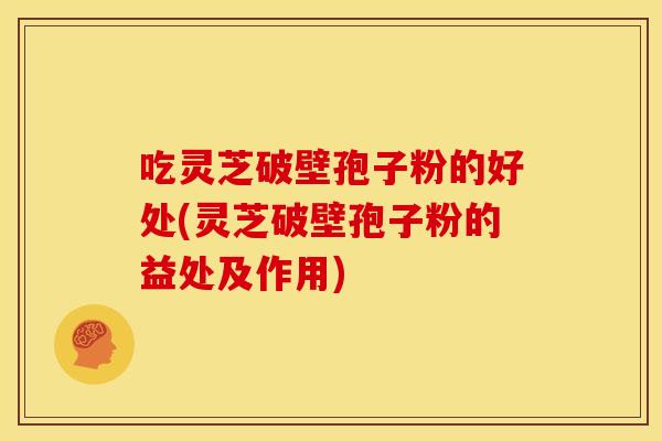 吃灵芝破壁孢子粉的好处(灵芝破壁孢子粉的益处及作用)