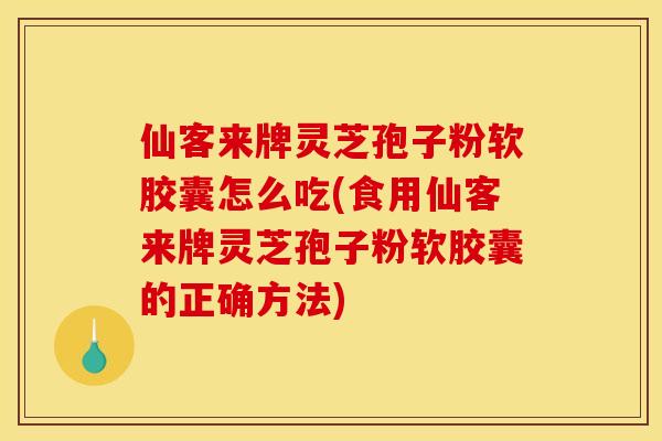 仙客来牌灵芝孢子粉软胶囊怎么吃(食用仙客来牌灵芝孢子粉软胶囊的正确方法)