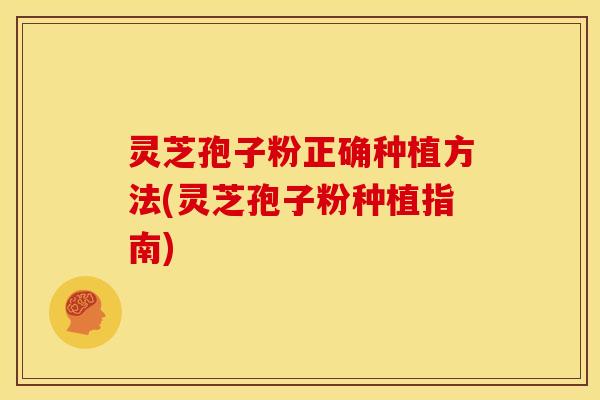 灵芝孢子粉正确种植方法(灵芝孢子粉种植指南) 灵芝孢子粉正确种植方法(灵芝孢子粉种植指南)