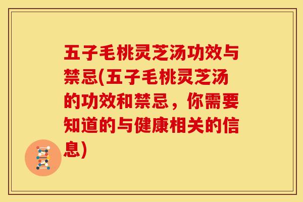 五子毛桃灵芝汤功效与禁忌(五子毛桃灵芝汤的功效和禁忌，你需要知道的与健康相关的信息)
