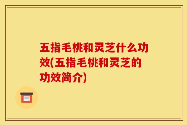 五指毛桃和灵芝什么功效(五指毛桃和灵芝的功效简介)