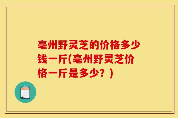 亳州野灵芝的价格多少钱一斤(亳州野灵芝价格一斤是多少？)