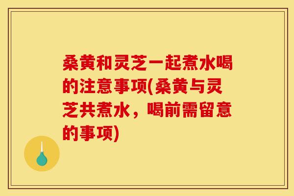 桑黄和灵芝一起煮水喝的注意事项(桑黄与灵芝共煮水，喝前需留意的事项)