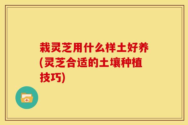 栽灵芝用什么样土好养(灵芝合适的土壤种植技巧) 栽灵芝用什么样土好养(灵芝合适的土壤种植技巧)