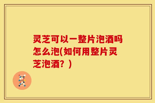 灵芝可以一整片泡酒吗怎么泡(如何用整片灵芝泡酒?) 灵芝可以一整片泡酒吗怎么泡(如何用整片灵芝泡酒?)