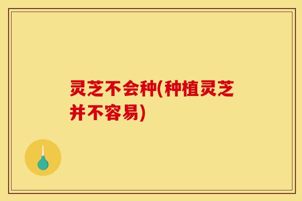 灵芝不会种(种植灵芝并不容易) 灵芝不会种(种植灵芝并不容易)