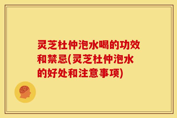 灵芝杜仲泡水喝的功效和禁忌(灵芝杜仲泡水的好处和注意事项) 灵芝杜仲泡水喝的功效和禁忌(灵芝杜仲泡水的好处和注意事项)