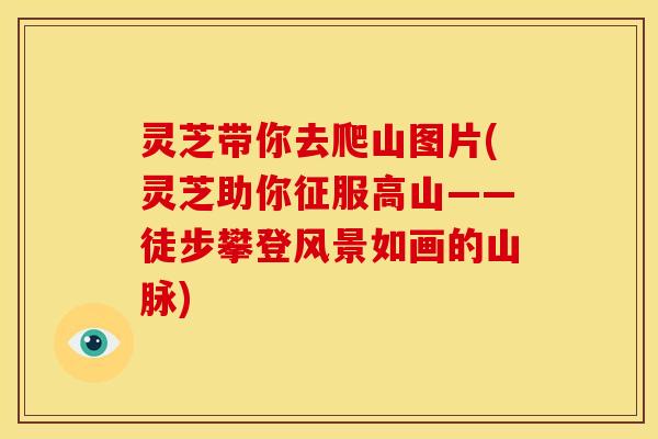 灵芝带你去爬山图片(灵芝助你征服高山——徒步攀登风景如画的山脉)