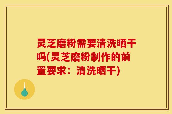 灵芝磨粉需要清洗晒干吗(灵芝磨粉制作的前置要求：清洗晒干)