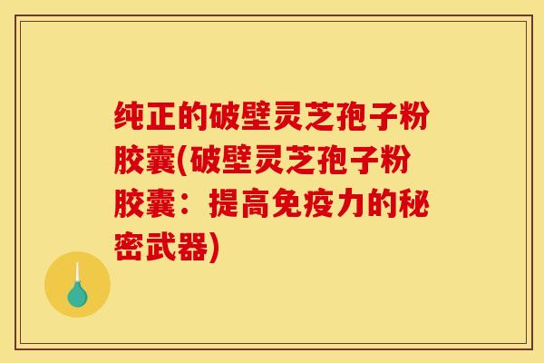 纯正的破壁灵芝孢子粉胶囊(破壁灵芝孢子粉胶囊:提高免疫力的秘密武器) 纯正的破壁灵芝孢子粉胶囊(破壁灵芝孢子粉胶囊:提高免疫力的秘密武器)