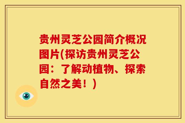贵州灵芝公园简介概况图片(探访贵州灵芝公园:了解动植物、探索自然之美!) 贵州灵芝公园简介概况图片(探访贵州灵芝公园:了解动植物、探索自然之美!)