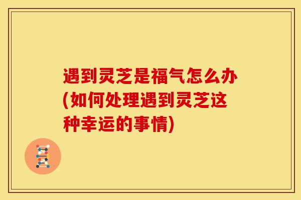 遇到灵芝是福气怎么办(如何处理遇到灵芝这种幸运的事情) 遇到灵芝是福气怎么办(如何处理遇到灵芝这种幸运的事情)