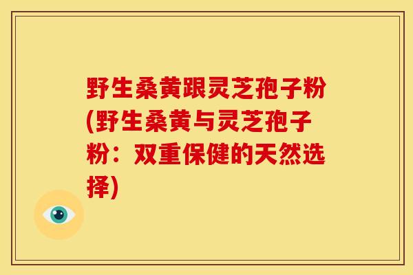 野生桑黄跟灵芝孢子粉(野生桑黄与灵芝孢子粉:双重保健的天然选择) 野生桑黄跟灵芝孢子粉(野生桑黄与灵芝孢子粉:双重保健的天然选择)