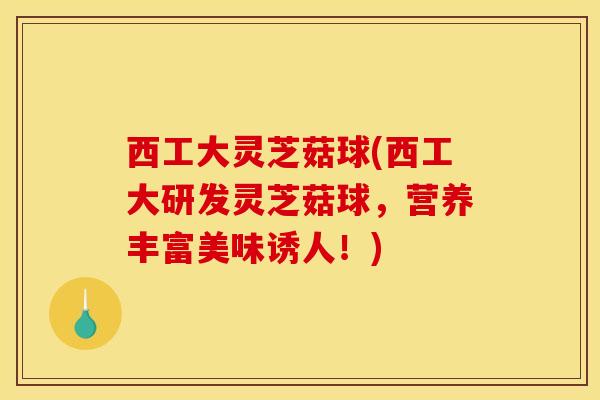西工大灵芝菇球(西工大研发灵芝菇球,营养丰富美味诱人!) 西工大灵芝菇球(西工大研发灵芝菇球,营养丰富美味诱人!)