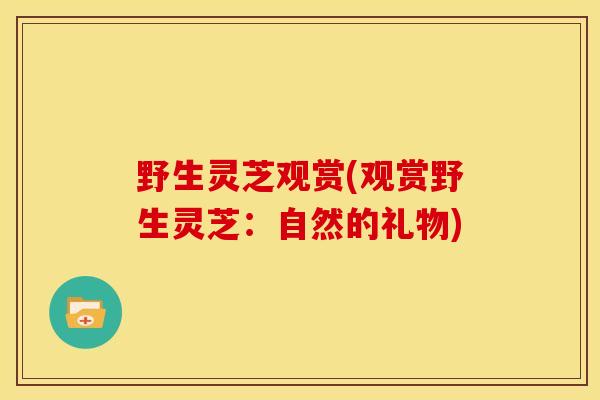 野生灵芝观赏(观赏野生灵芝:自然的礼物) 野生灵芝观赏(观赏野生灵芝:自然的礼物)