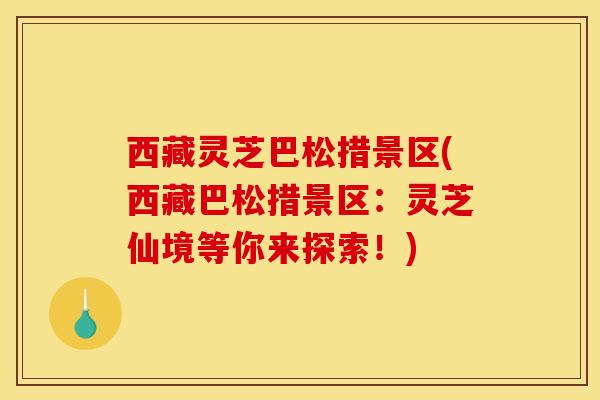 西藏灵芝巴松措景区(西藏巴松措景区:灵芝仙境等你来探索!) 西藏灵芝巴松措景区(西藏巴松措景区:灵芝仙境等你来探索!)