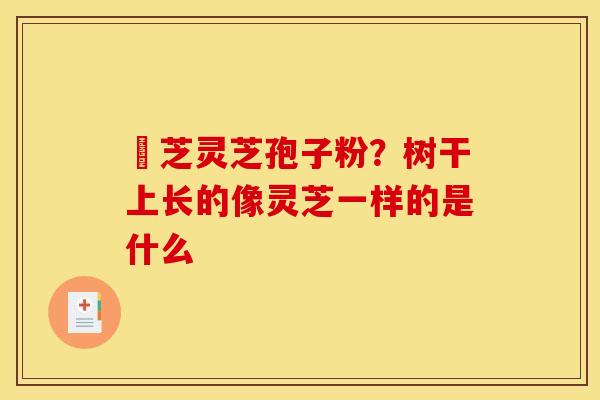 雲芝灵芝孢子粉?树干上长的像灵芝一样的是什么 雲芝灵芝孢子粉?树干上长的像灵芝一样的是什么