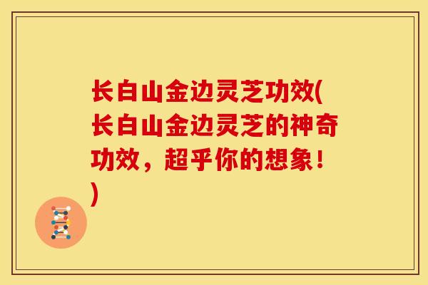 长白山金边灵芝功效(长白山金边灵芝的神奇功效,超乎你的想象!) 长白山金边灵芝功效(长白山金边灵芝的神奇功效,超乎你的想象!)