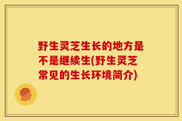 野生灵芝生长的地方是不是继续生(野生灵芝常见的生长环境简介) 野生灵芝生长的地方是不是继续生(野生灵芝常见的生长环境简介)