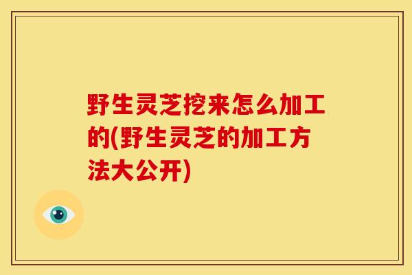野生灵芝挖来怎么加工的(野生灵芝的加工方法大公开)