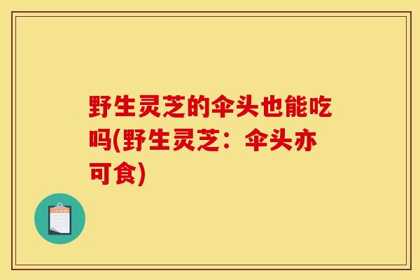 野生灵芝的伞头也能吃吗(野生灵芝：伞头亦可食)