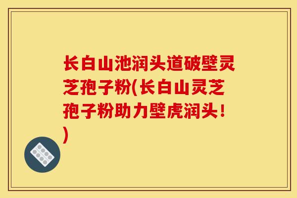 长白山池润头道破壁灵芝孢子粉(长白山灵芝孢子粉助力壁虎润头!) 长白山池润头道破壁灵芝孢子粉(长白山灵芝孢子粉助力壁虎润头!)