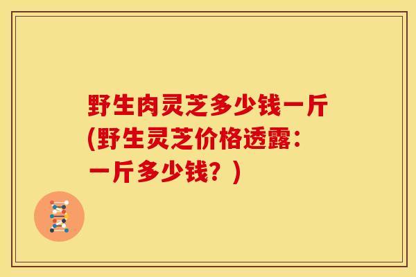 野生肉灵芝多少钱一斤(野生灵芝价格透露:一斤多少钱?) 野生肉灵芝多少钱一斤(野生灵芝价格透露:一斤多少钱?)