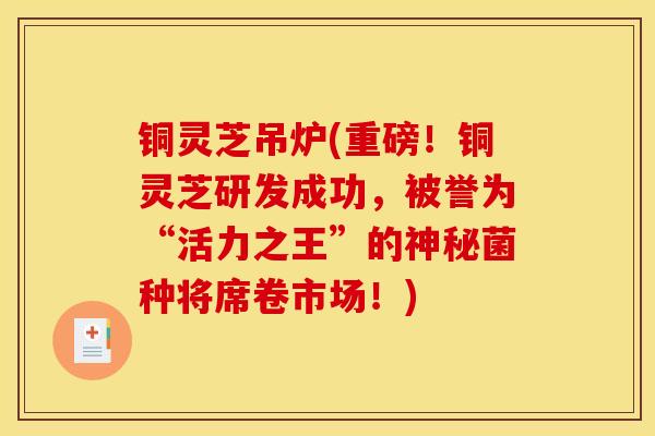 铜灵芝吊炉(重磅!铜灵芝研发成功,被誉为“活力之王”的神秘菌种将席卷市场!) 铜灵芝吊炉(重磅!铜灵芝研发成功,被誉为“活力之王”的神秘菌种将席卷市场!)